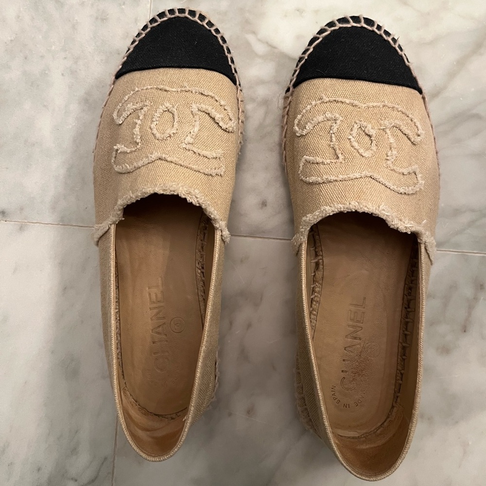 Chanel canvas espadrilles size 37